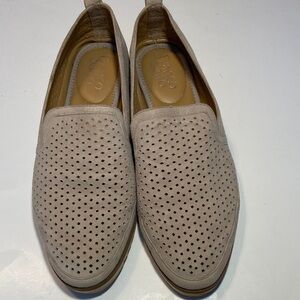 Franco Sarto Perforated Beige Hadrea Loafers